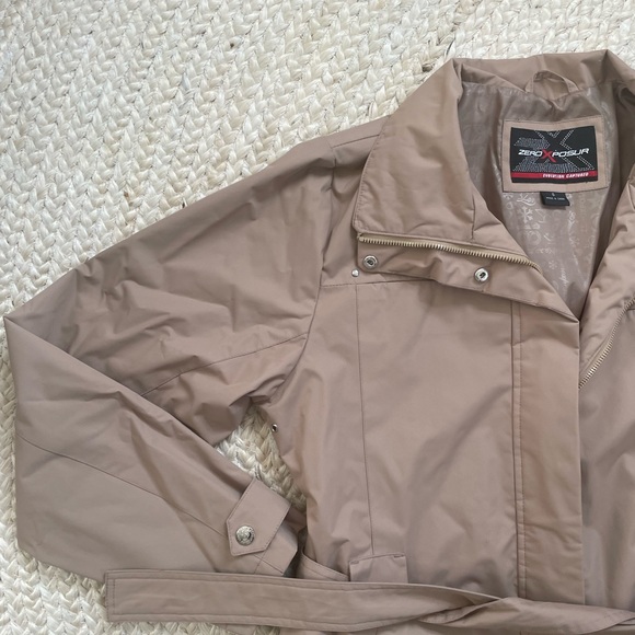 🦤 Women’s weather proof coat zero exposure tan trench coat style S - Picture 4 of 13